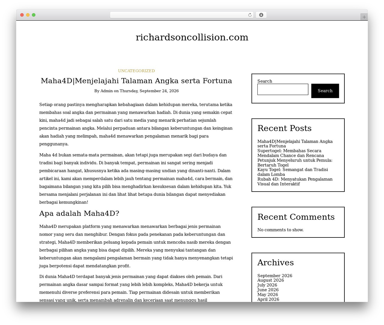 Writee WordPress theme - richardsoncollision.com Writee WordPress theme - richardsoncollision.com