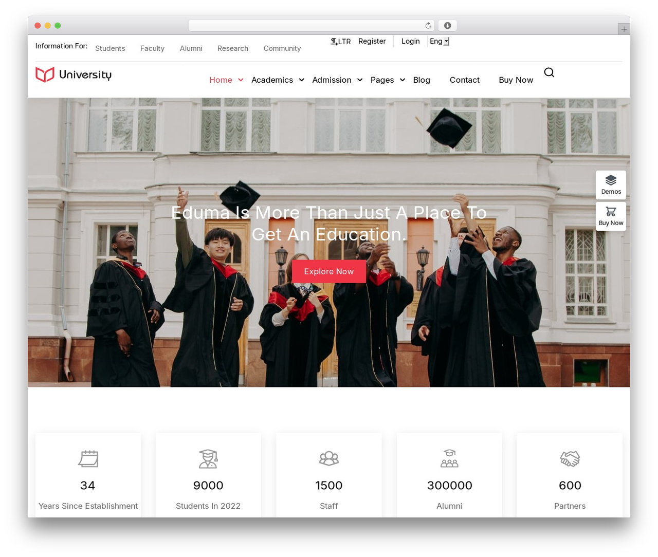 Eduma WordPress theme - eduma.thimpress.com/university