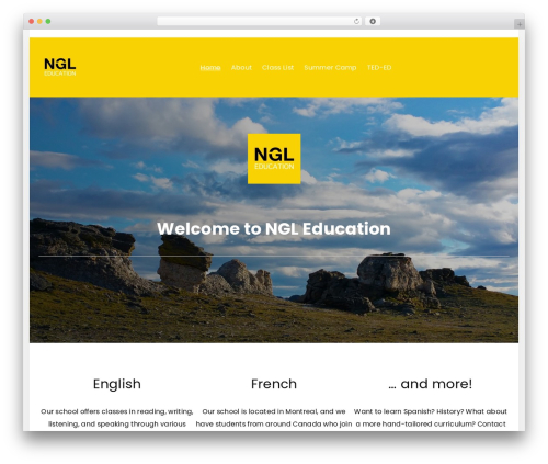 exs WordPress website theme - ngleducation.com