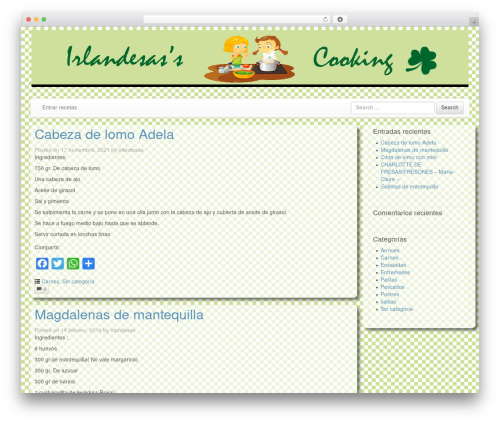 Bootstrap Basic WordPress theme design - irlandesascooking.com