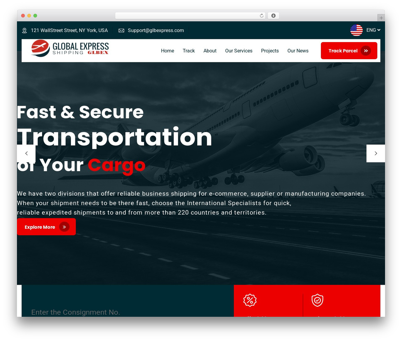 Fastrans WordPress theme - glbexpress.com