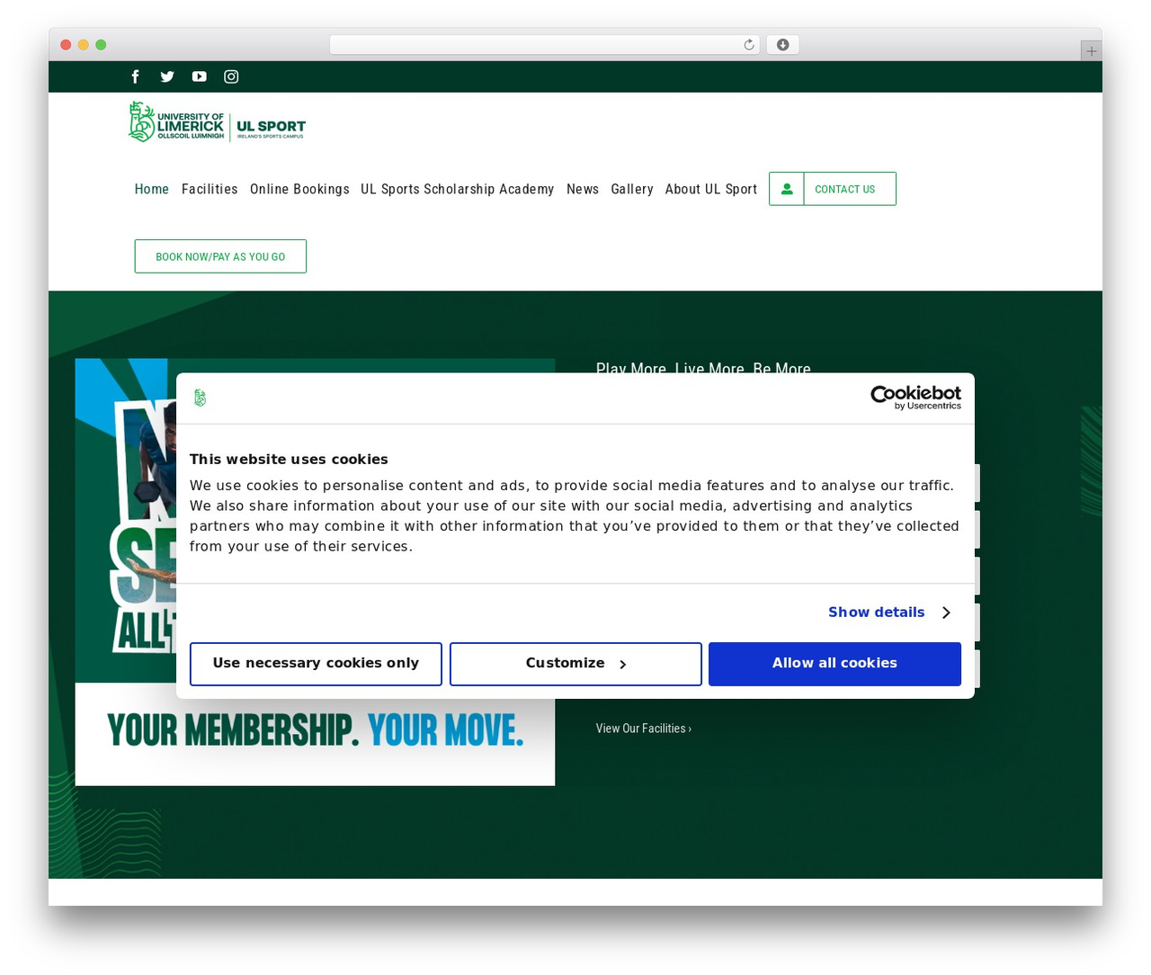 Avada WordPress theme - ulsport.ie