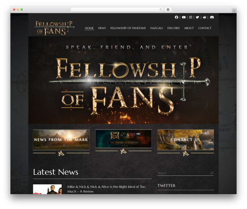 Eldritch WordPress theme - fellowshipoffans.com