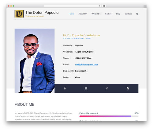 Selfgraphy WP theme - dotunpopoola.com