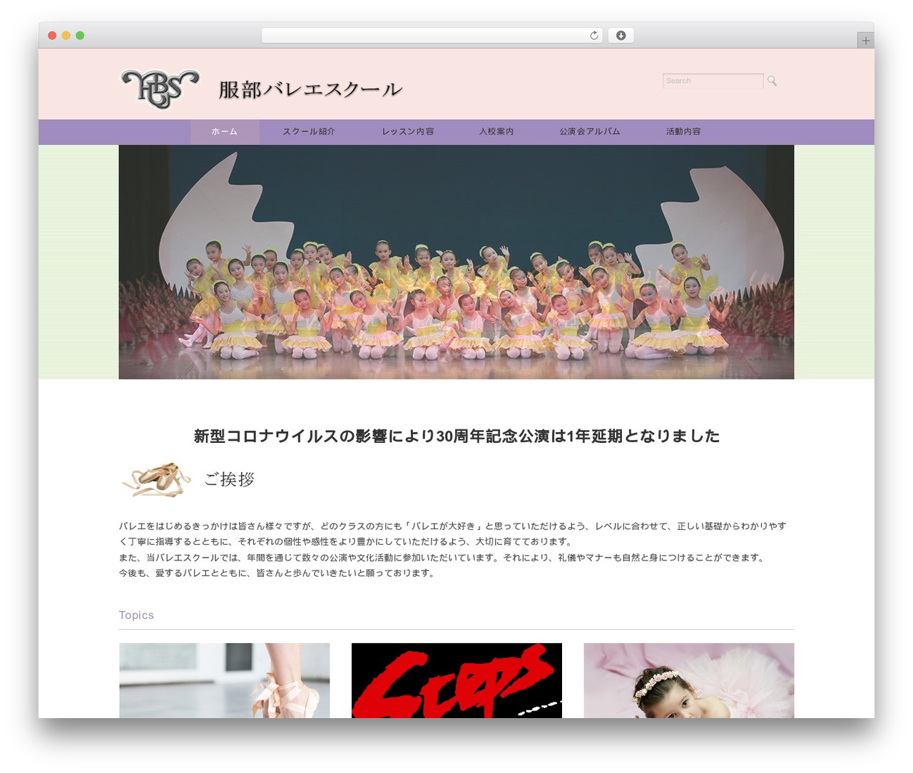 WordPress theme Ruby Tuesday - hattori-balletschool.com
