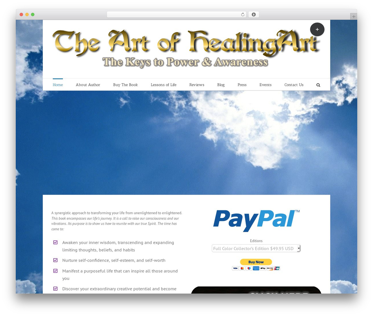 Avada theme WordPress - theartofhealingart.com