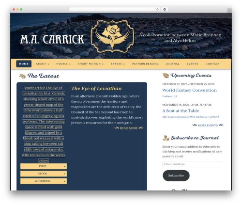 MA Carrick Author Website WordPress theme - macarrick.com