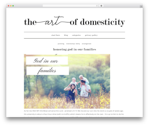 WordPress theme Divine Theme - theartofdomesticity.com