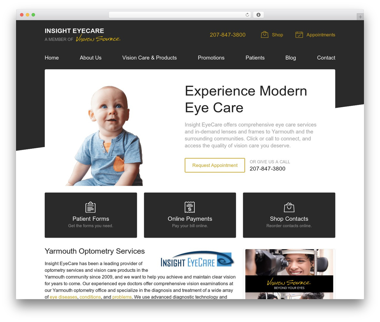 WordPress theme VS Theme #3 - insighteyecareme.com WordPress theme VS Theme #3 - insighteyecareme.com