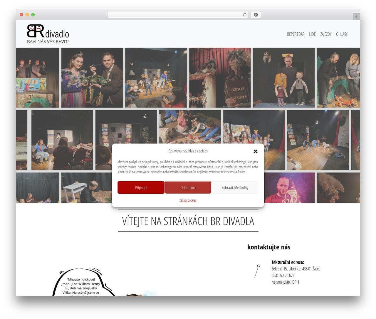 Bootscore WordPress theme design - brdivadlo.cz