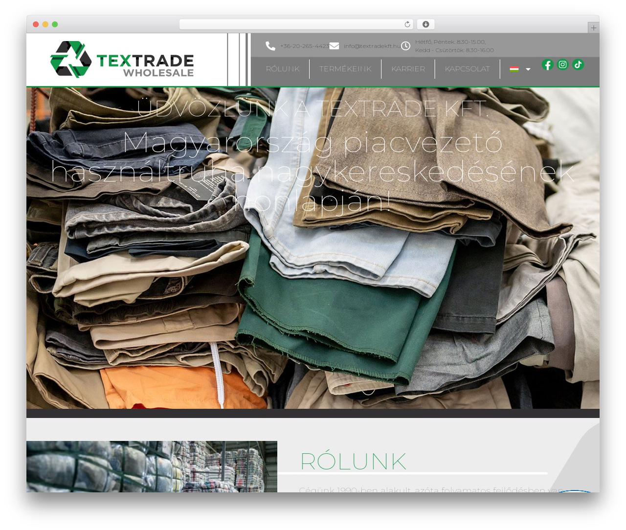 Textrade Kft premium WordPress theme - textradekft.hu
