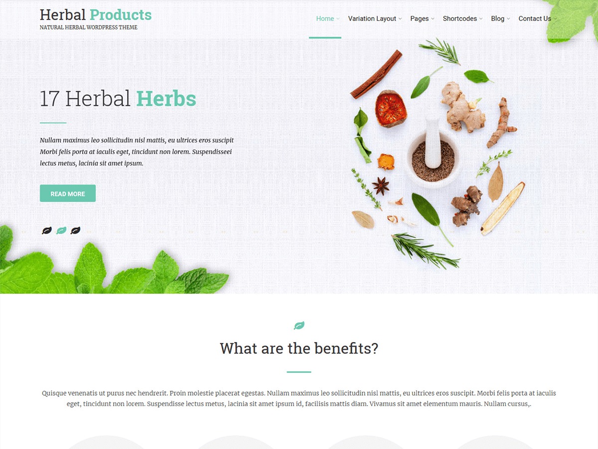 Herbal Lite WordPress shopping theme
