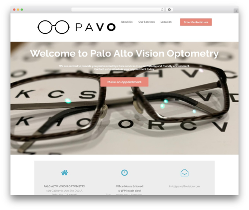 Optometry WordPress theme - paloaltovision.com