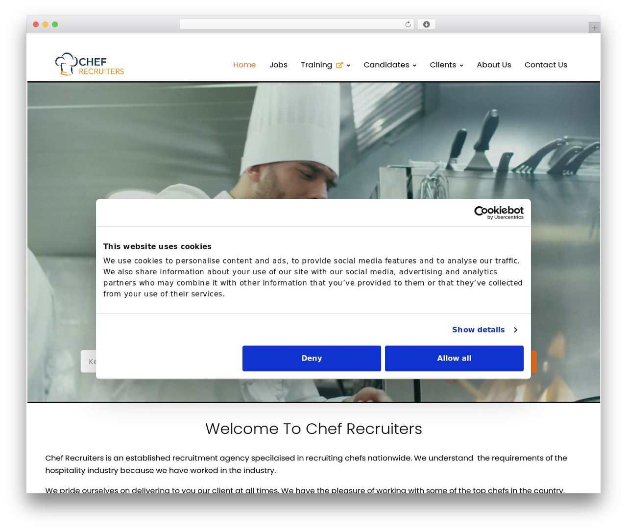 Front WordPress theme - www.chefrecruiters.ie