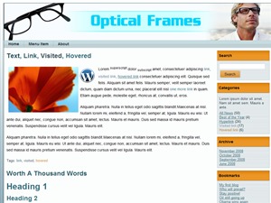 Theme WordPress optical frames by Brian Diener