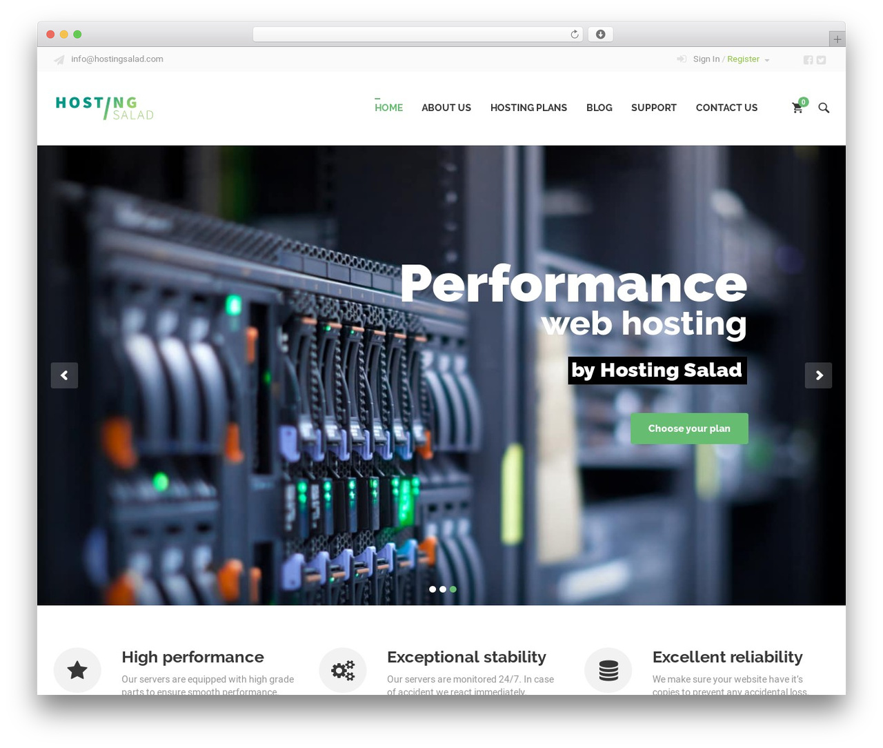 WordPress theme EXE - hostingsalad.com