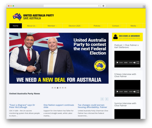 Candidate WordPress theme - www.unitedaustraliaparty.org.au