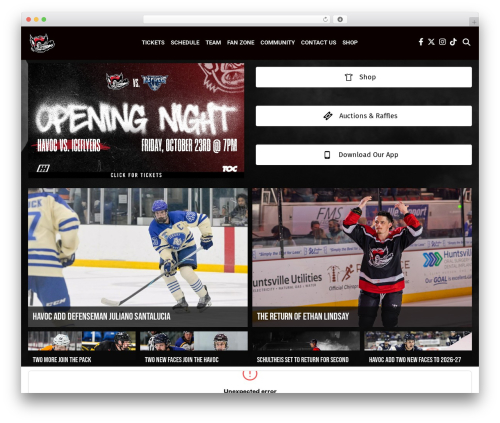 Jaws WordPress theme - huntsvillehavoc.com