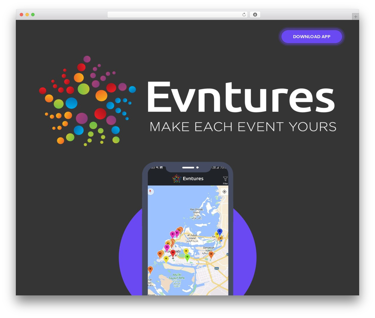 Apper WordPress theme - evntures.com