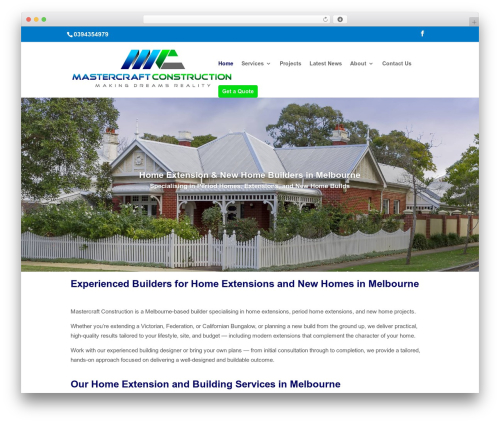 Divi top WordPress theme - mastercraftconstruction.com.au