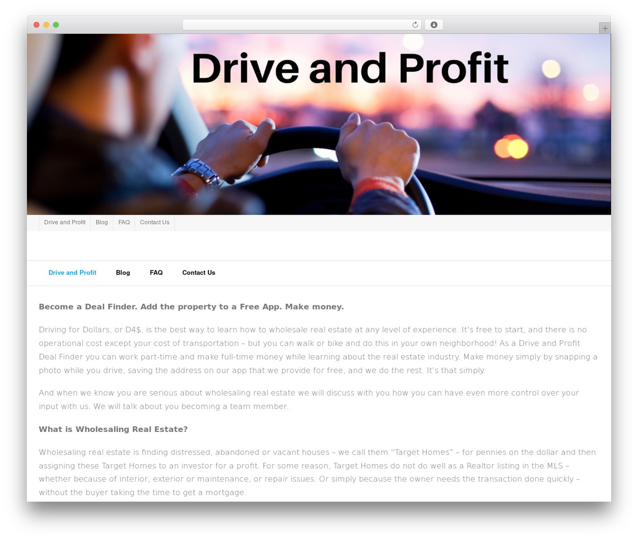 Shuttle top WordPress theme - driveandprofit.com