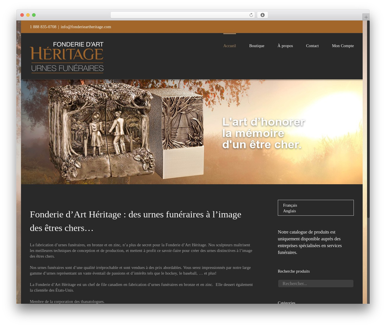 Avada WordPress theme - fonderieartheritage.com