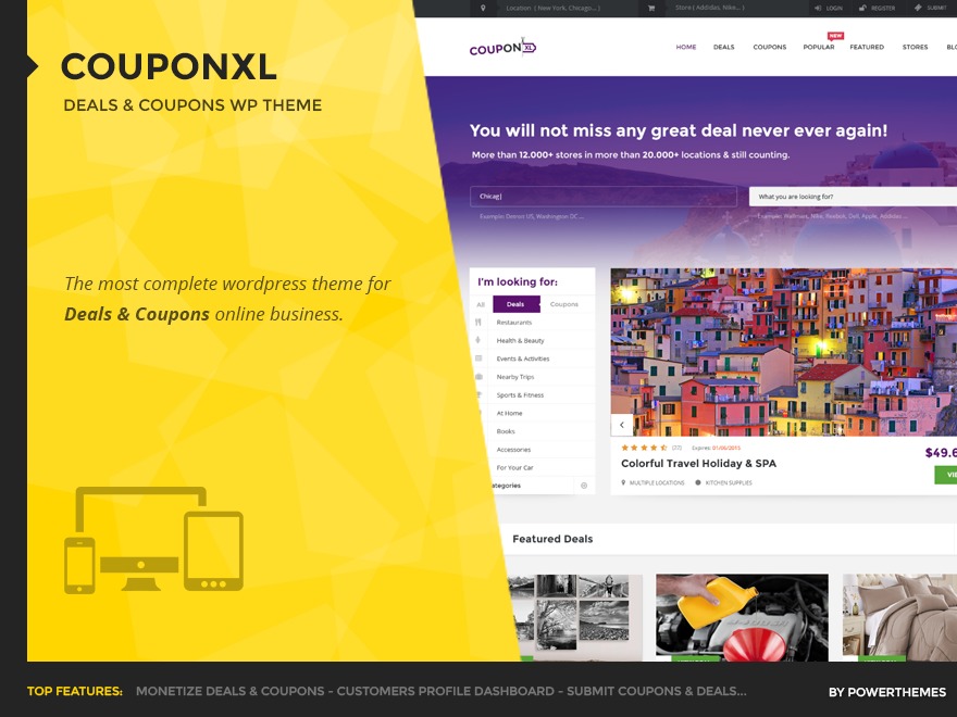 Coupon XL WordPress theme design by PowerThemes