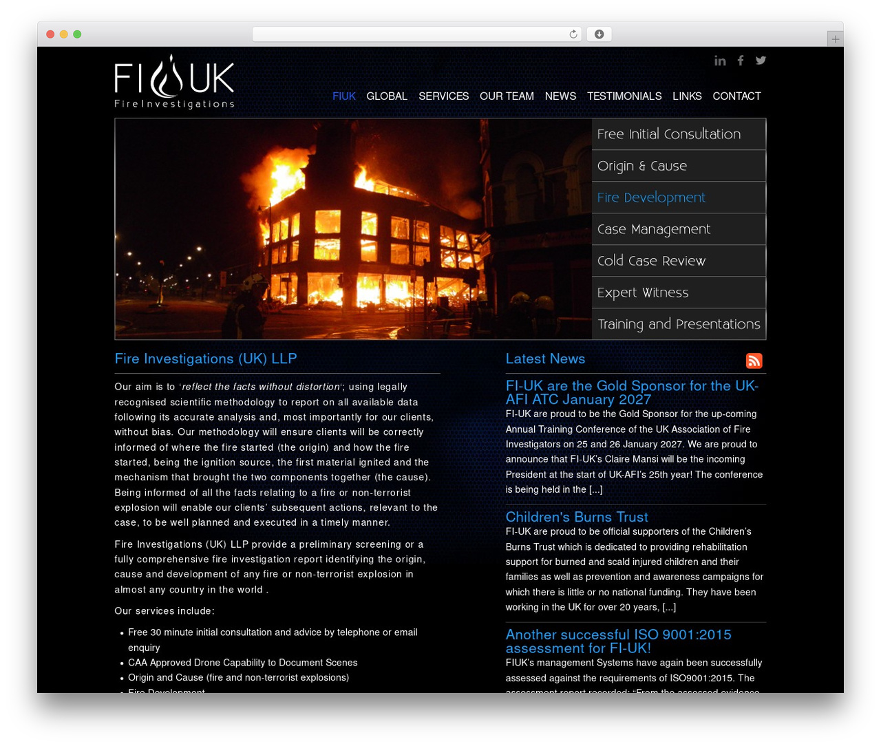 FIUK WordPress theme - fireinvestigationsuk.com
