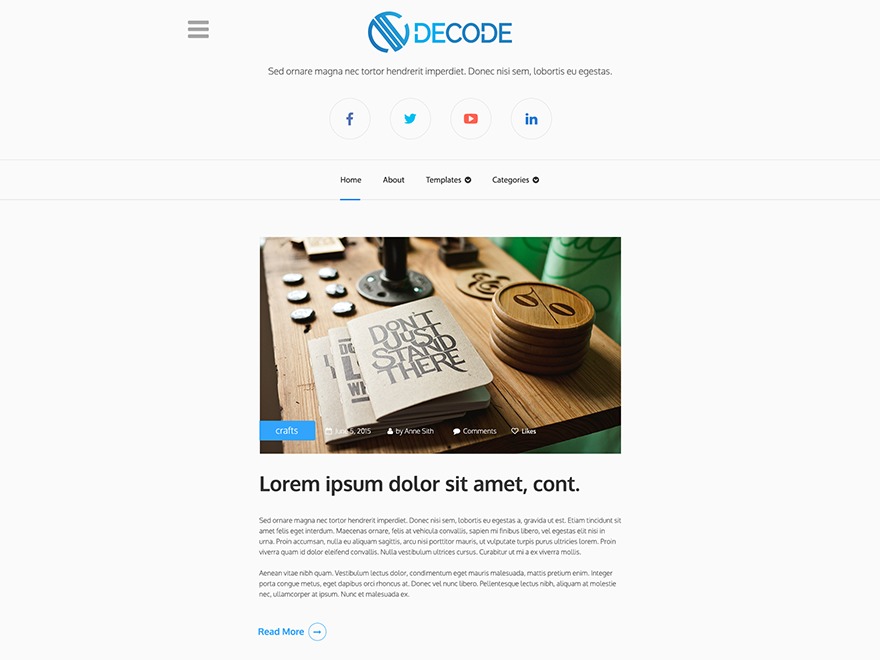Modern Decode WordPress template free download