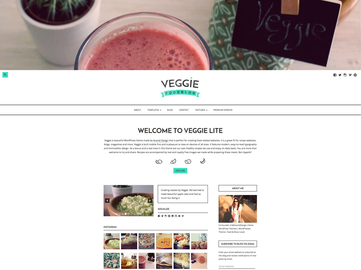 Veggie Lite template WordPress free