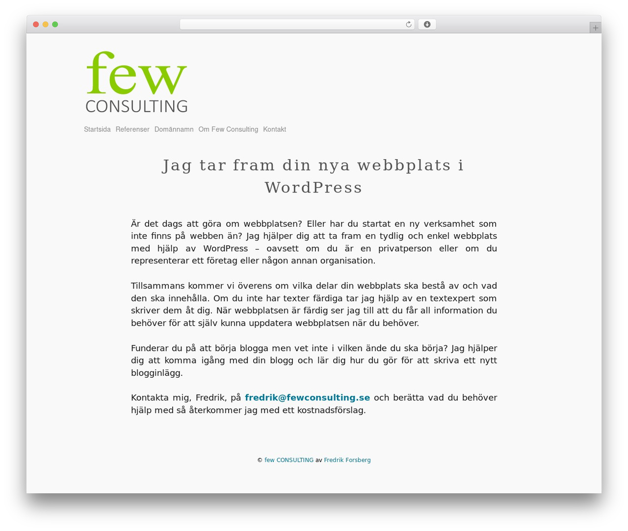 WordPress website theme few2015 - fewconsulting.se