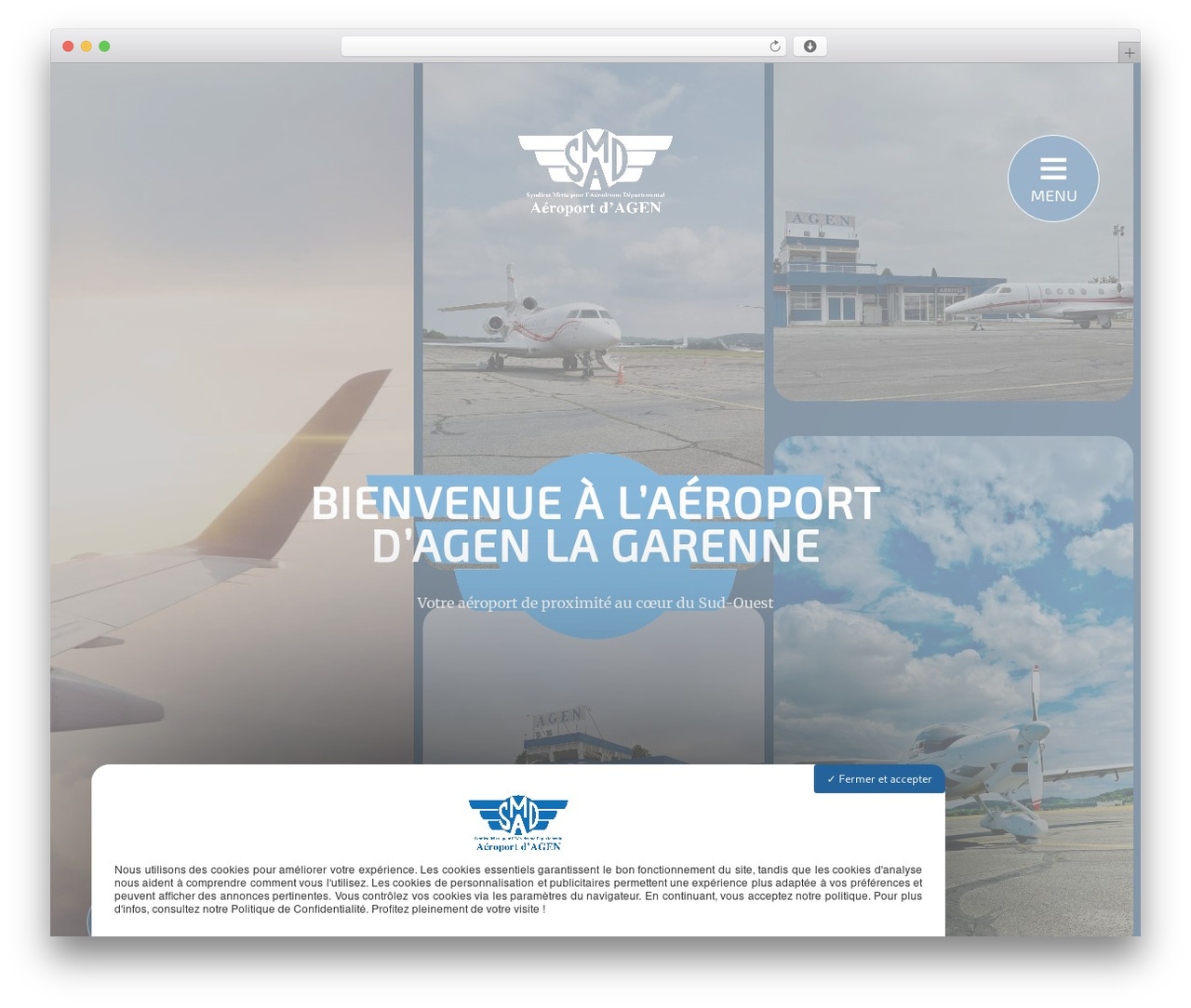 Light theme WordPress theme - aeroport-agen.com