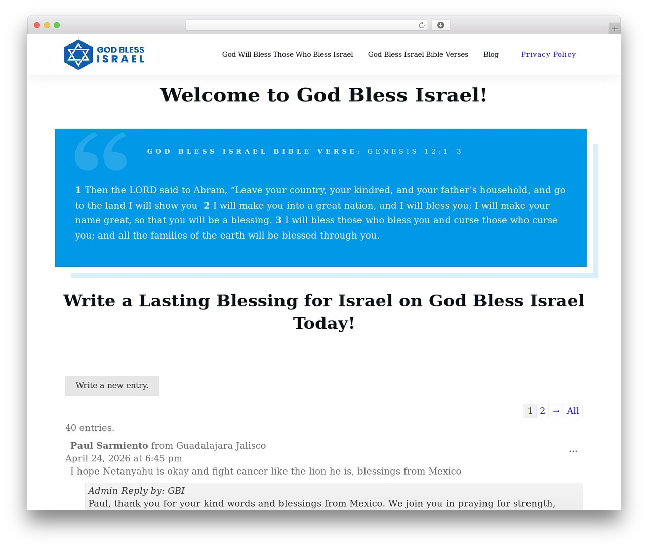 Thrive Theme Builder WordPress theme - godblessisrael.com