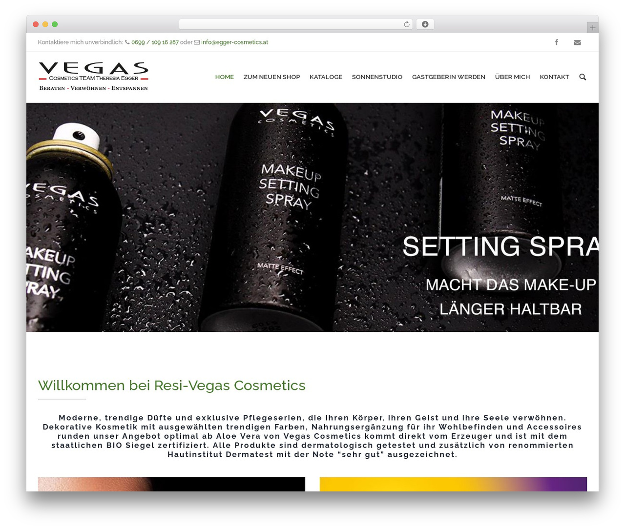 WordPress theme Flex - egger-cosmetics.at