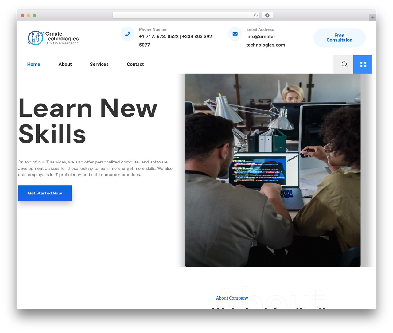 WordPress theme Waretech - ornate-technologies.com