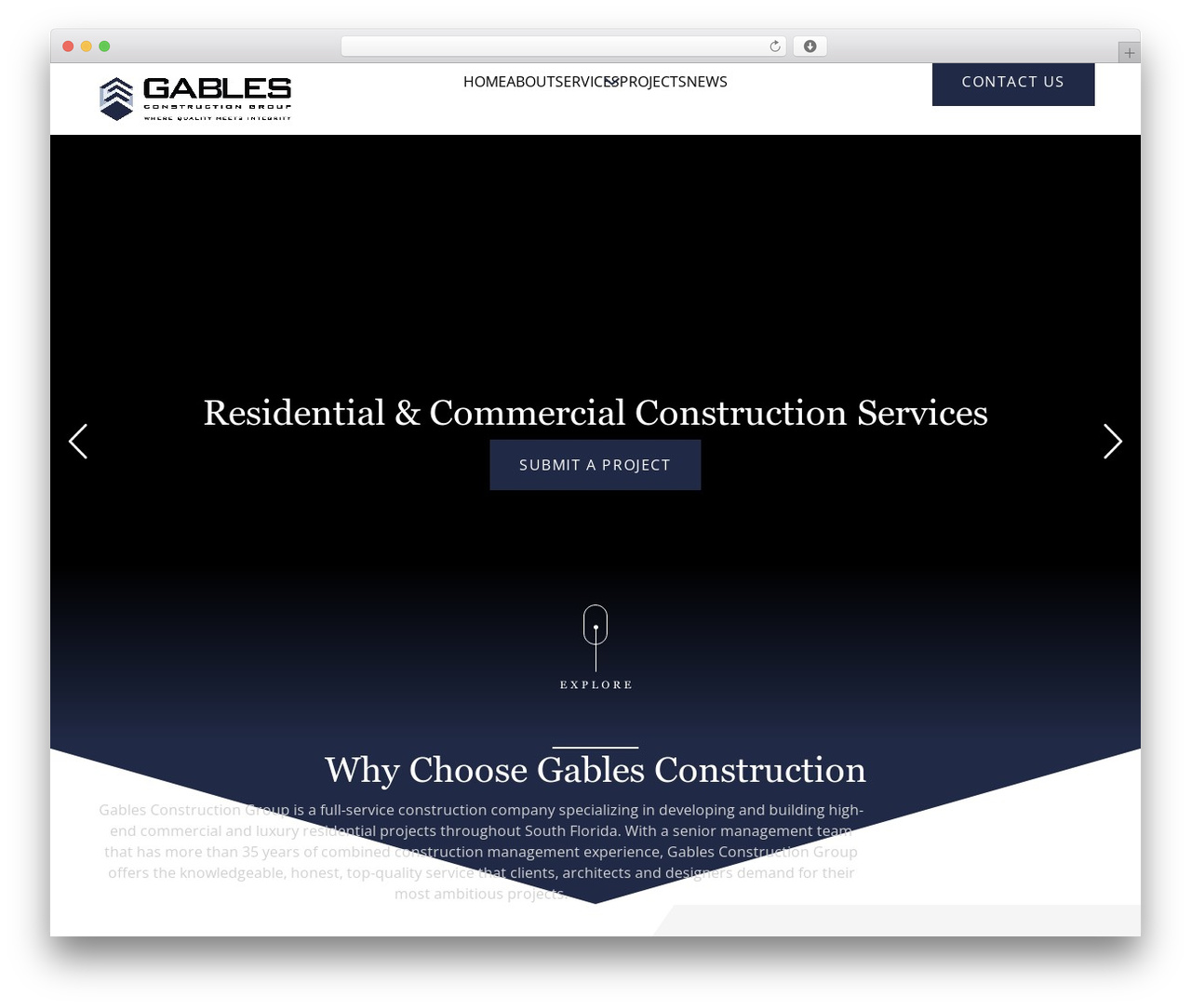 Gables Construction WordPress theme - gablesconstructiongroup.com