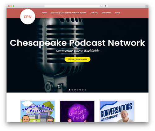 FireUp WordPress theme design - chesapeakepodcastnetwork.com