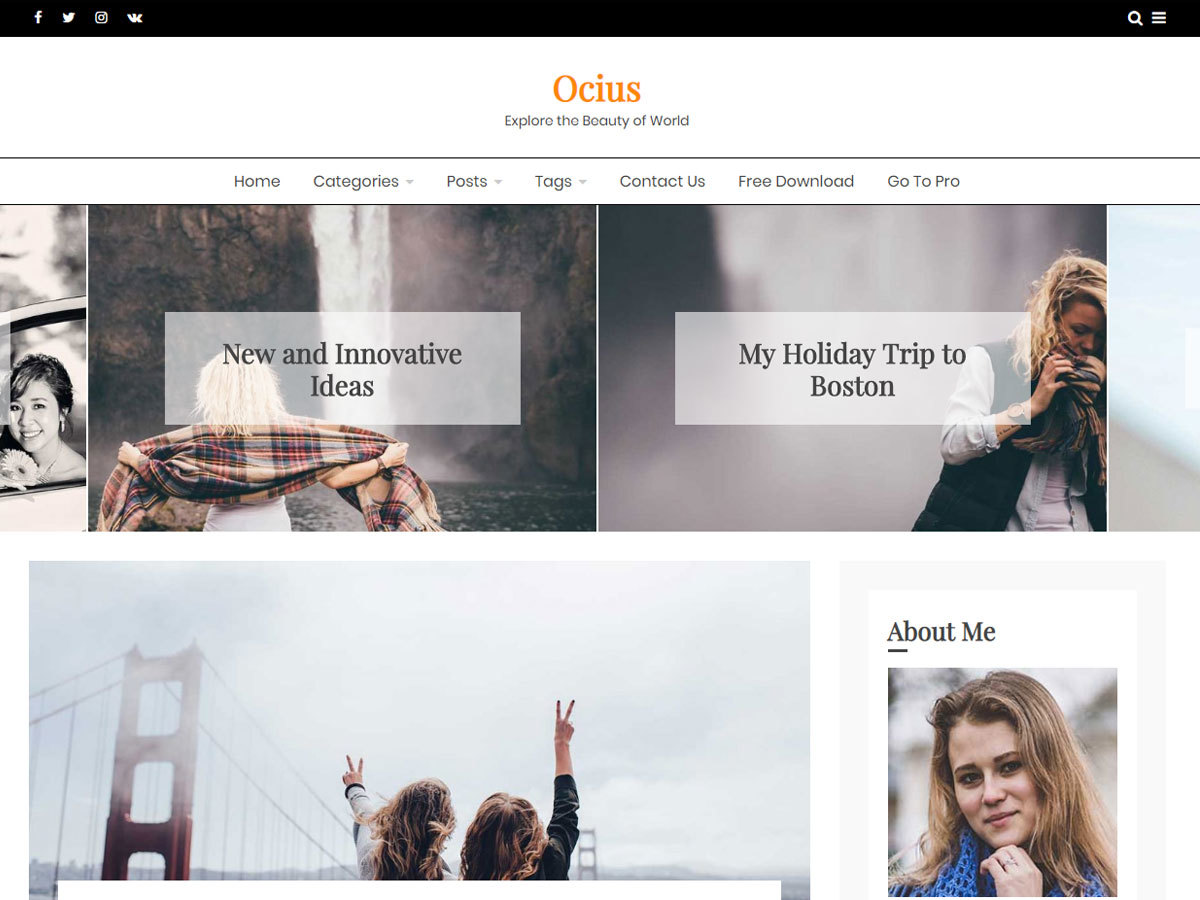 Ocius premium WordPress theme