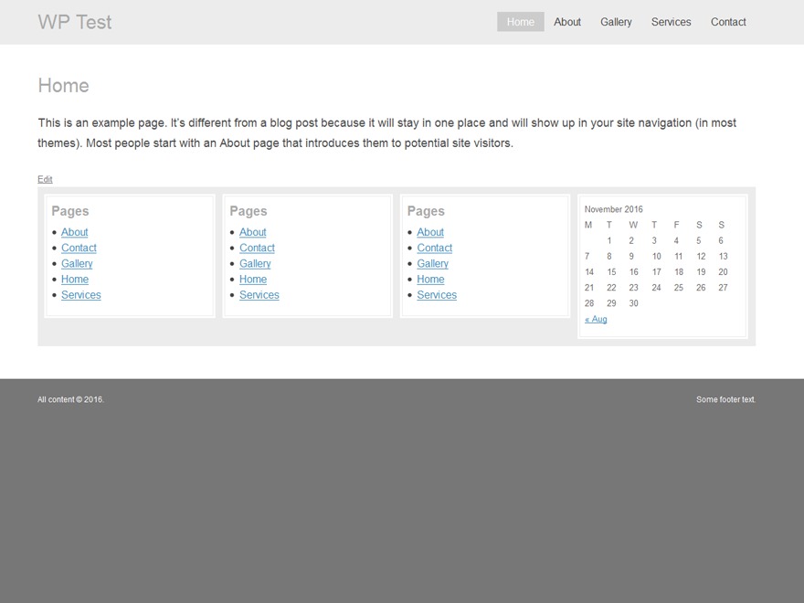 Test Theme WordPress theme