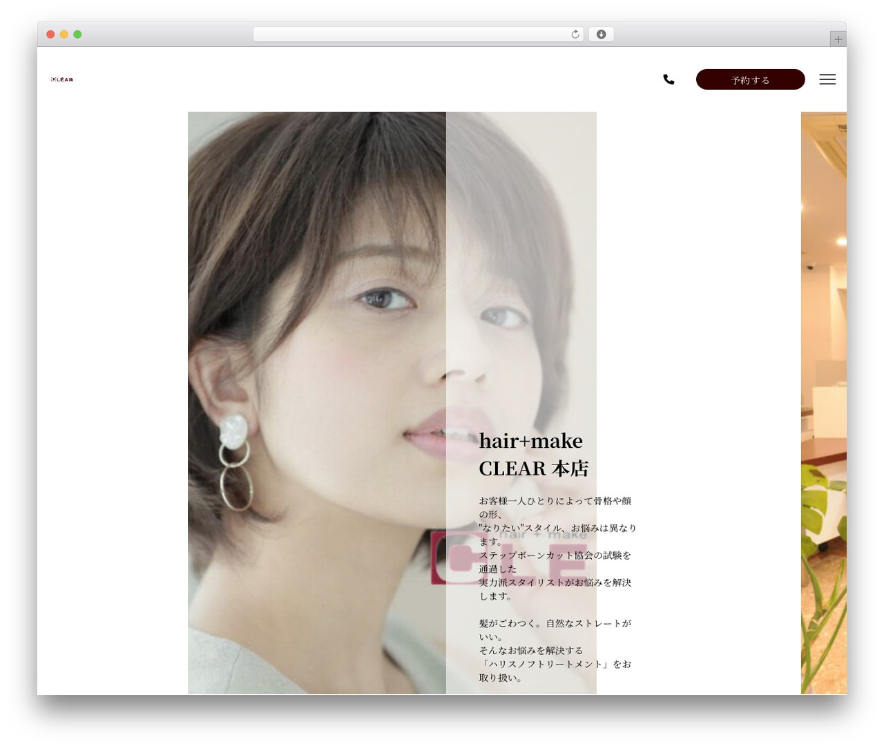 note WordPress website theme - hairmakeclear.com