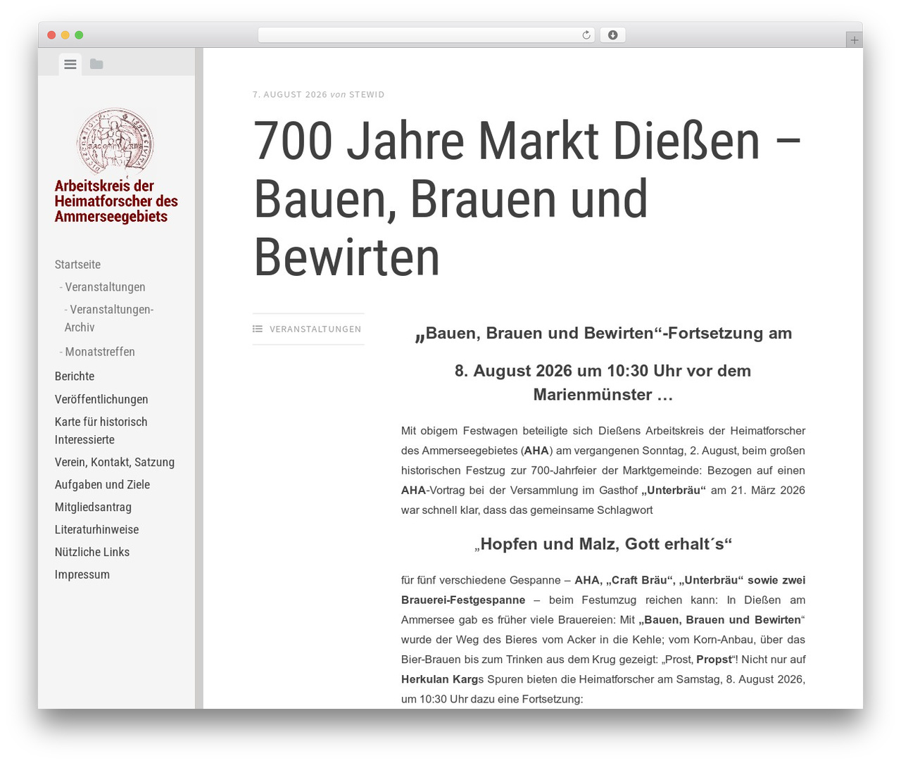 WordPress theme Editor - heimatforscher-diessen.de
