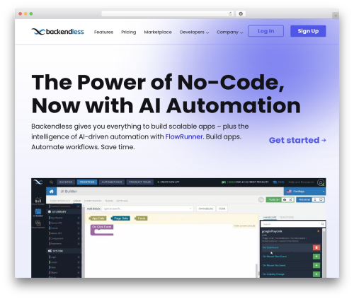 Backendless WordPress theme - backendless.com
