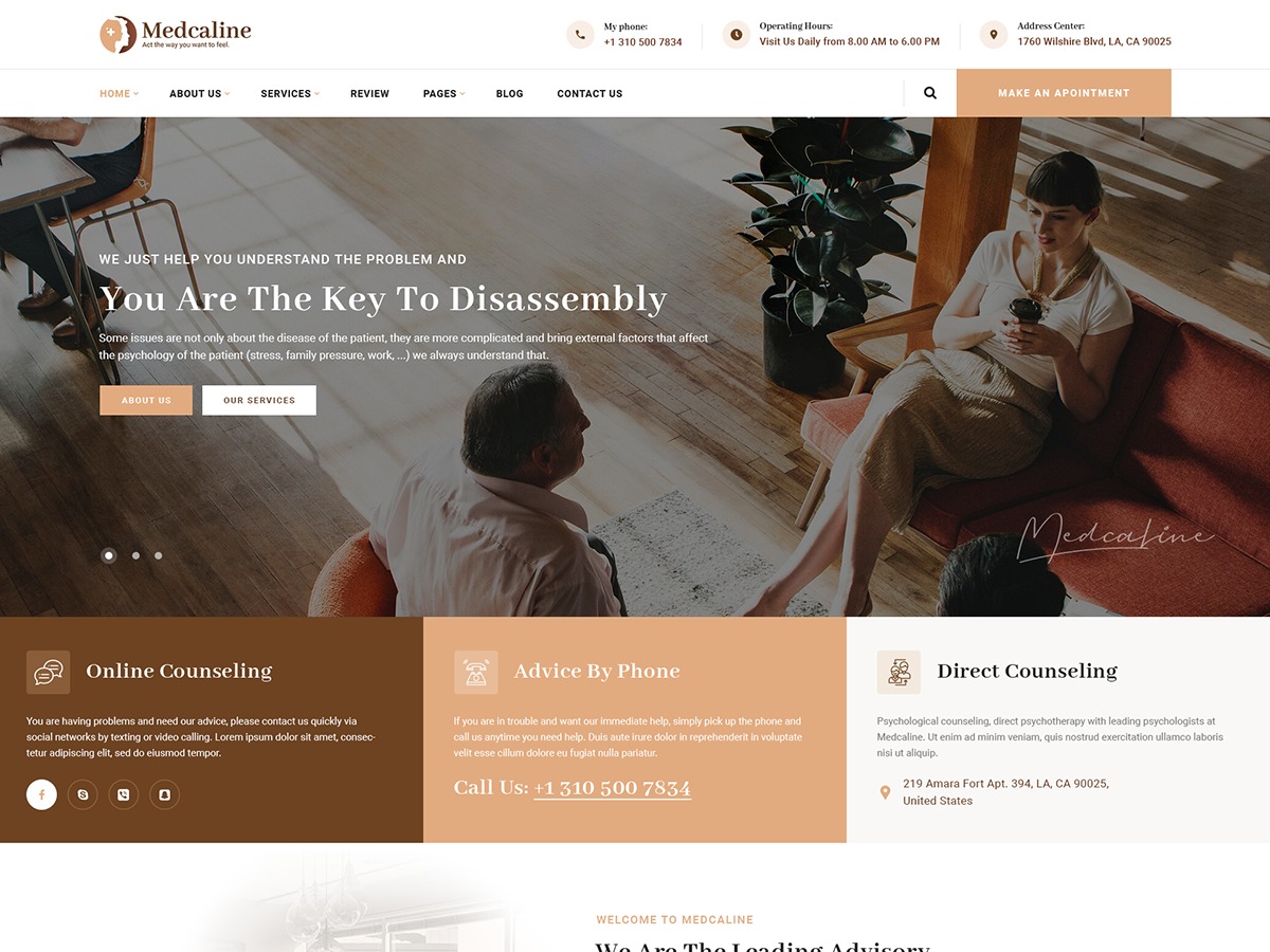 Medcaline medical WordPress theme