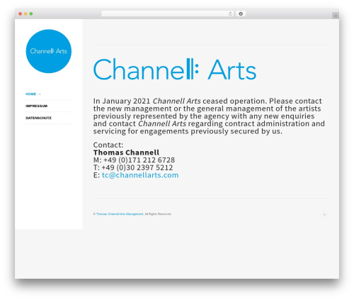 Raw WordPress theme - channellarts.com