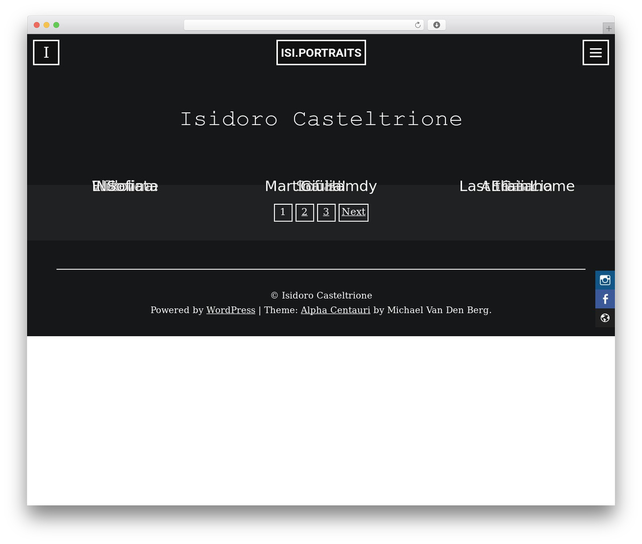 Alpha Centauri theme WordPress - isiportraits.com