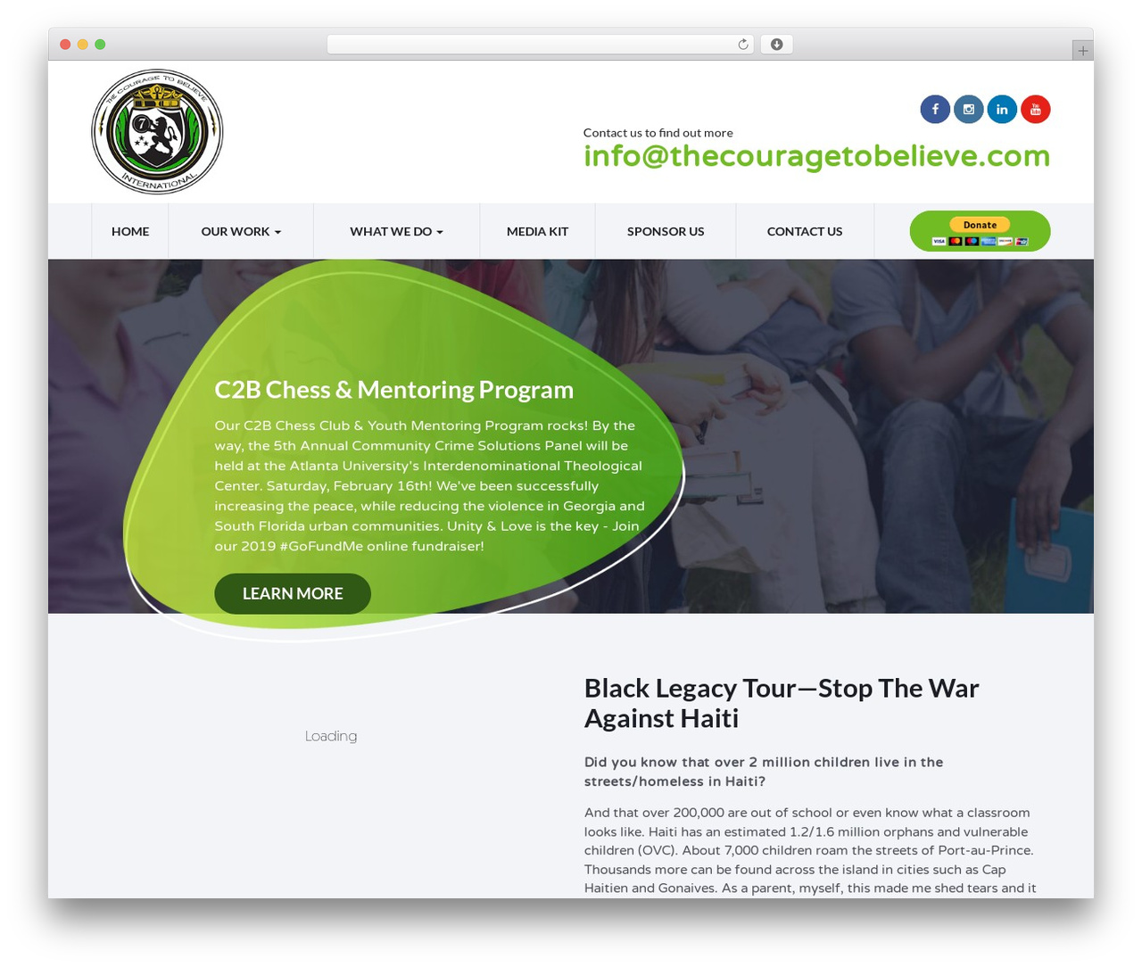 Knowledge WordPress theme - thecouragetobelieve.com