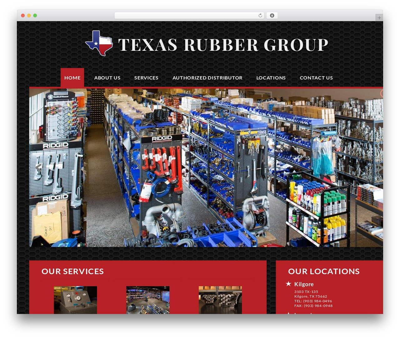 cherry WordPress theme - texasrubbergroup.com