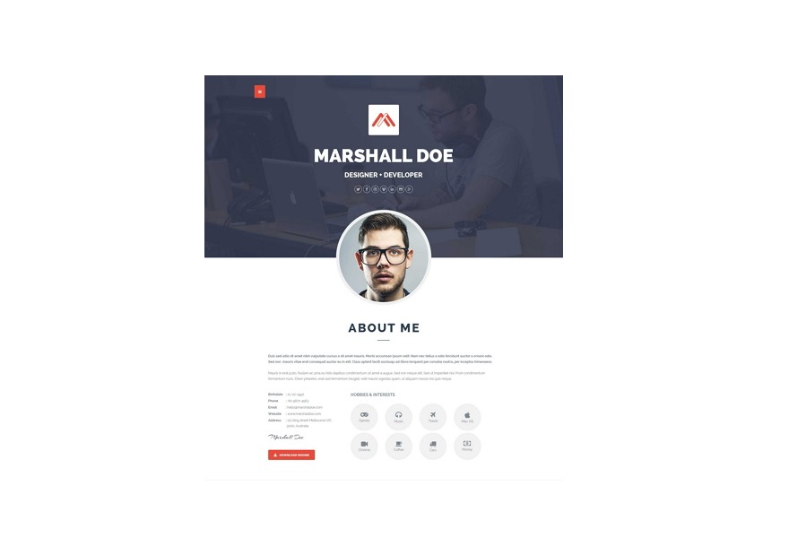 MD – WordPress Theme personal WordPress theme by Metrothemes