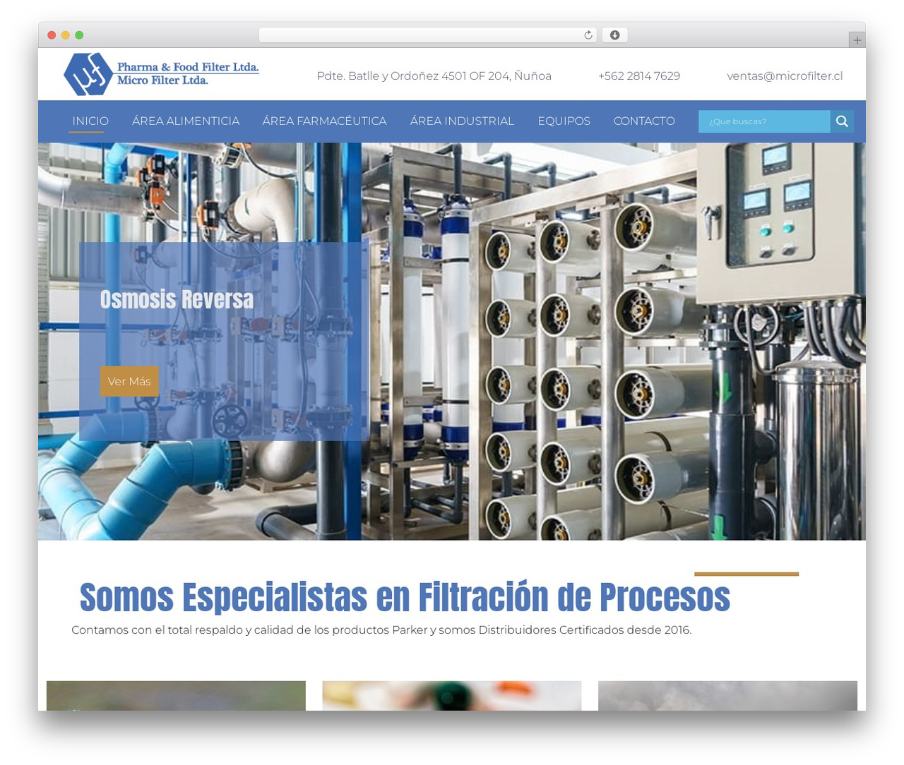 Micro Filter WordPress theme design - microfilter.cl