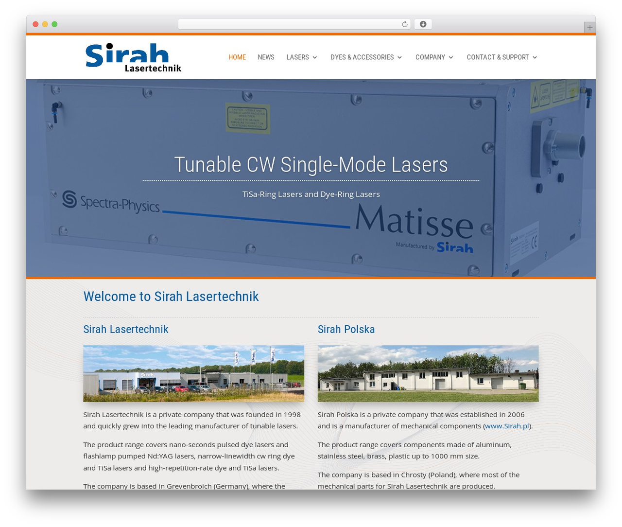 WordPress theme Sirah Laser Theme - sirah.com